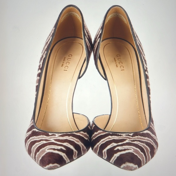 Gucci Calf Hair Animal Print D’Orsay Pumps size 9 - Picture 1 of 10